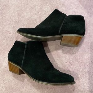 Black suede booties